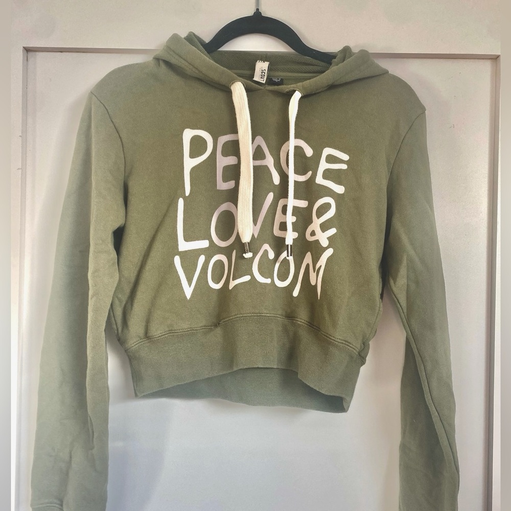 VINTAGE Crop Soft Surf PEACE LOVE & VOLCOM Crop Hoodie